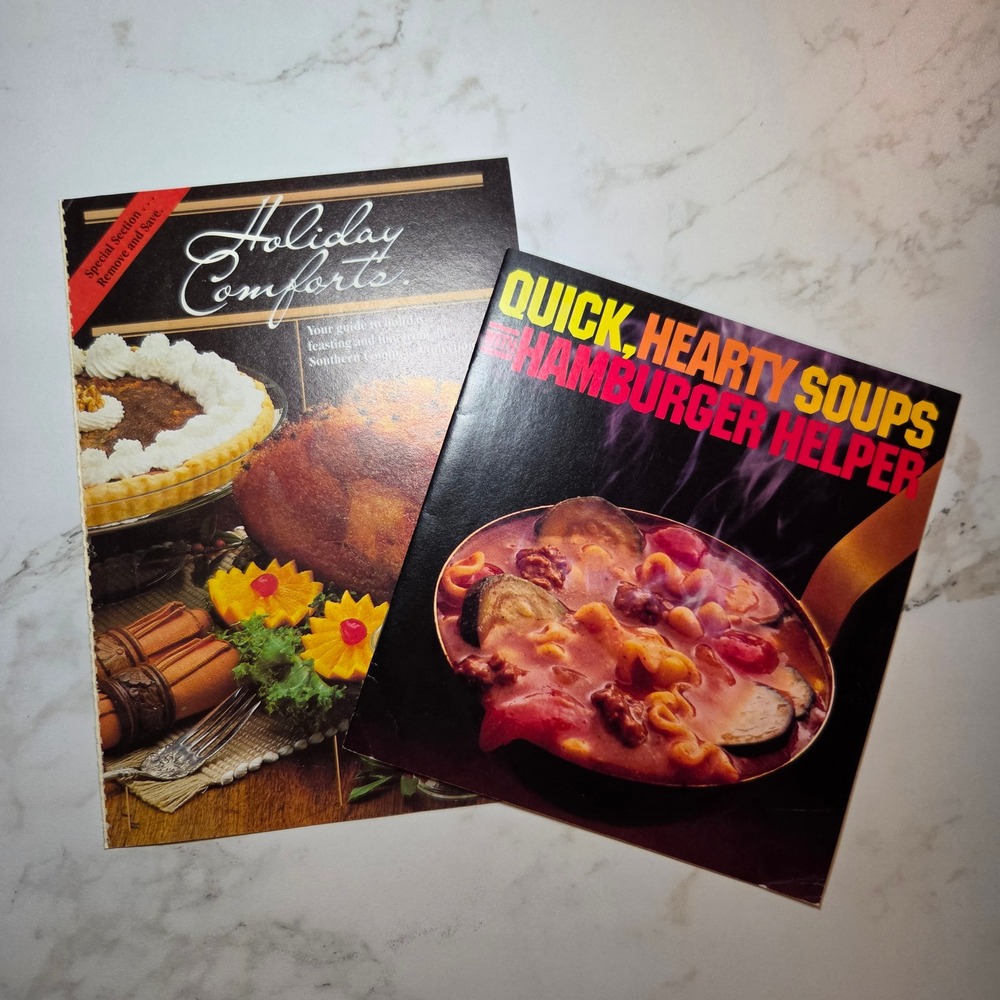 Vintage Hamburger Helper Quick Hearty Soups and Holiday Comforts Recipe Booklets